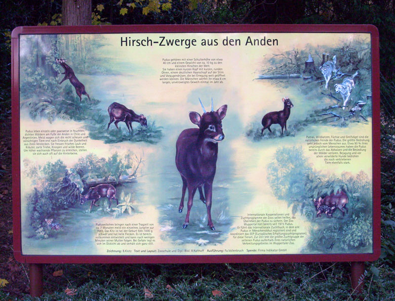 Erläuterungstafel "Hisch-Zwerge aus den Anden" im November 2008