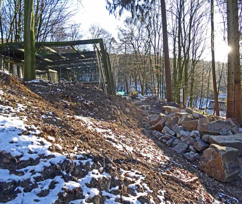 Baustelle der neuen Schneeleoparden-Anlage am 21. Januar 2017 im Wuppertaler Zoo