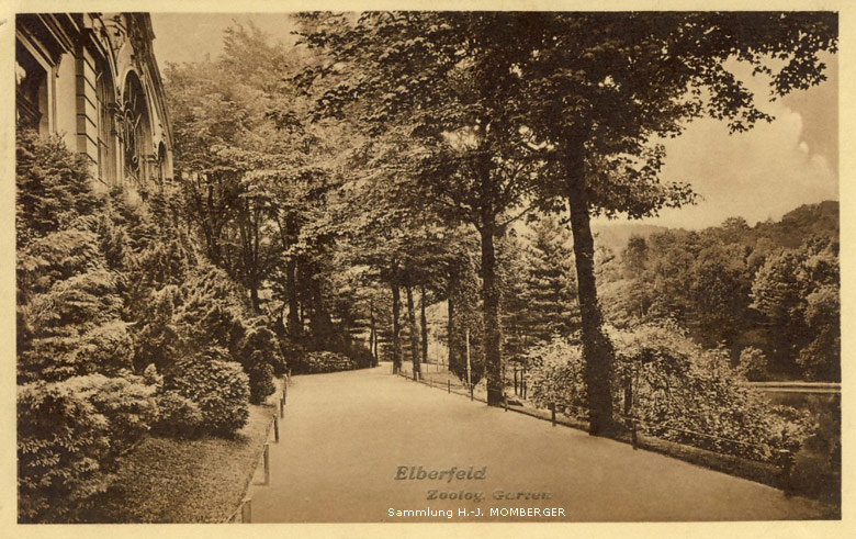 Haupteingangsweg des Zoologischen Gartens in Elberfeld auf einer Postkarte von 1910 (Sammlung H.-J. Momberger)