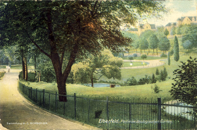 Partie im Zoologischen Garten Elberfeld auf einer Postkarte vom 18. Oktober 1920 (Sammlung H.-J. Momberger)