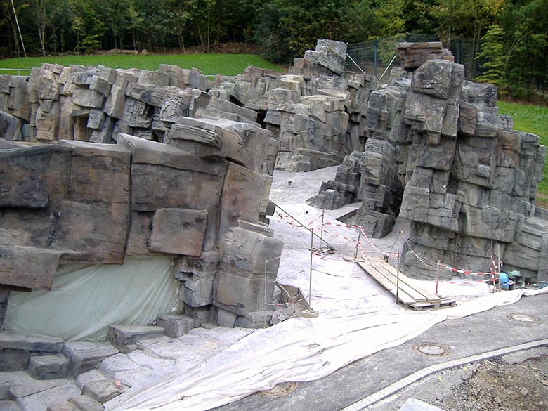 Blick von der Samba-Brücke am 27. Oktober 2006 auf die Baustelle im Tiger-Tal im Wuppertaler Zoo