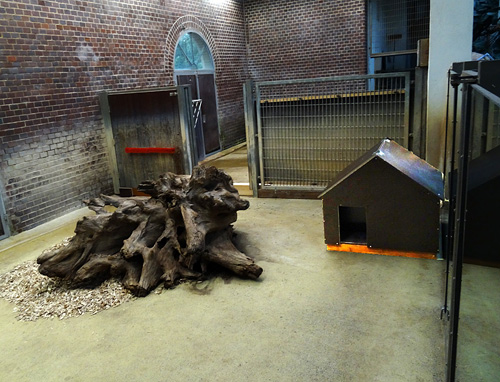 Häuschen für die Zwergmaras im Tapirgehege im Südamerikahaus am 16. Januar 2016 im Grünen Zoo Wuppertal