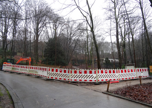 Baustelle für den Neubau der Milu-Anlage am 20. Februar 2016 im Grünen Zoo Wuppertal