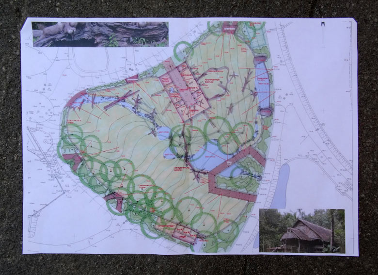 Projekt-Skizze zum Modell der geplanten Anlage PULAU BUTON für bedrohte asiatische Tierarten am 10. September 2016 im Zoologischen Garten Wuppertal