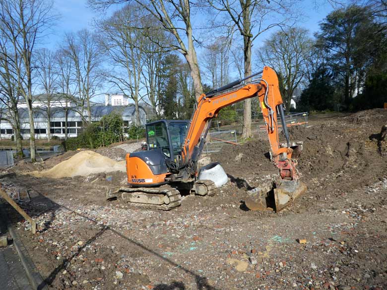 Aralandia-Baustelle am 31. März 2018 im Grünen Zoo Wuppertal