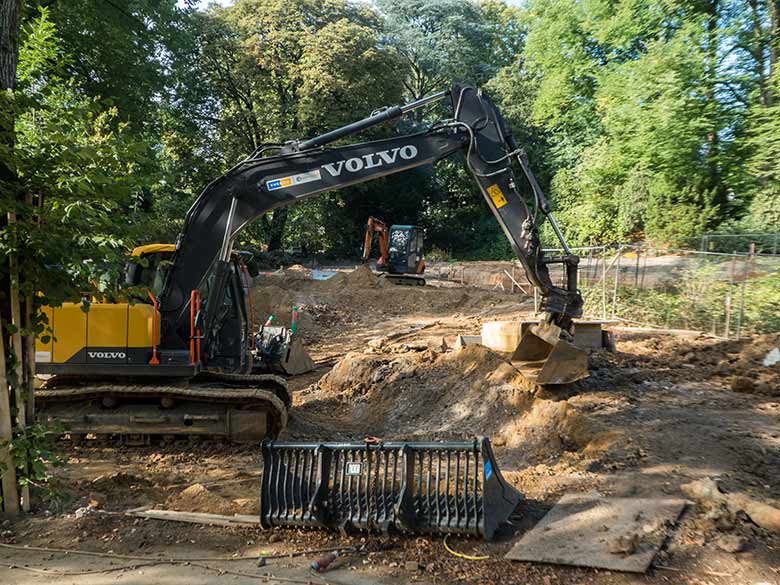 ARALANDIA-Baustelle am 18. August 2018 im Grünen Zoo Wuppertal