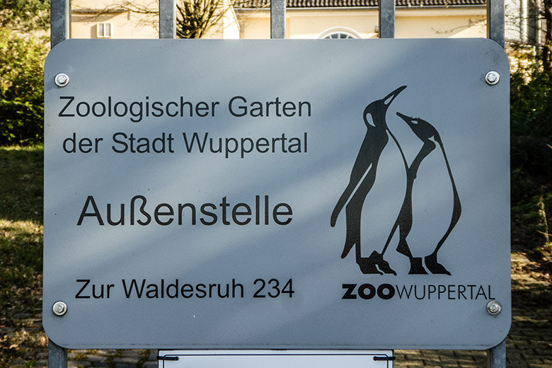 Zoologischer Garten der Stadt Wuppertal - Außenstelle Boltenberg am 1. April 2020 an der Straße Zur Waldesruh 234 in Wuppertal-Sonnborn