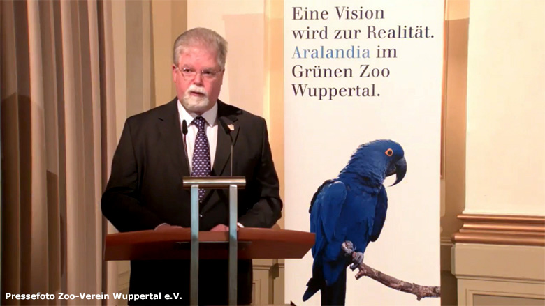 Erster Vorsitzender Bruno Hensel bei der virtuellen Mitgliederversammlung des Zoo-Verein Wuppertal e.V. am 25. November 2020 in der Wuppertaler Stadthalle am Johannisberg (Pressefoto Zoo-Verein-Wuppertal e.V.)