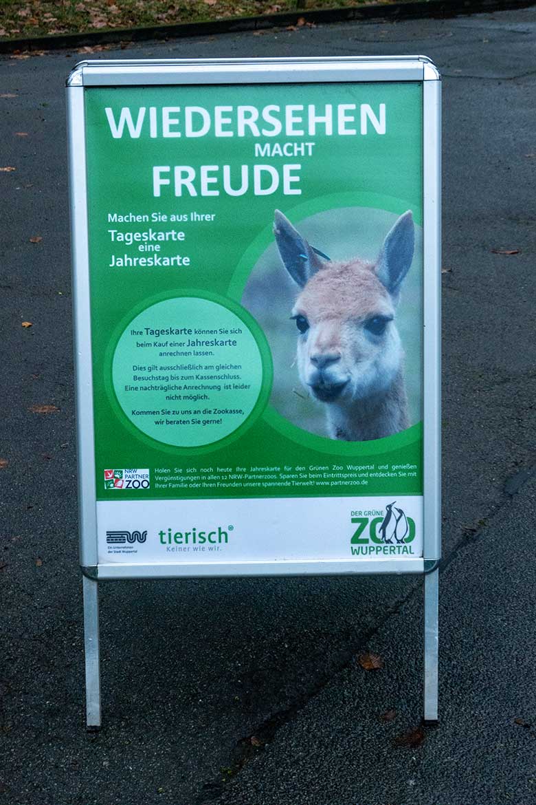 Werbe-Plakat Wiedersehen macht Freude am 29. November 2021 mit dem Motiv Vikunja