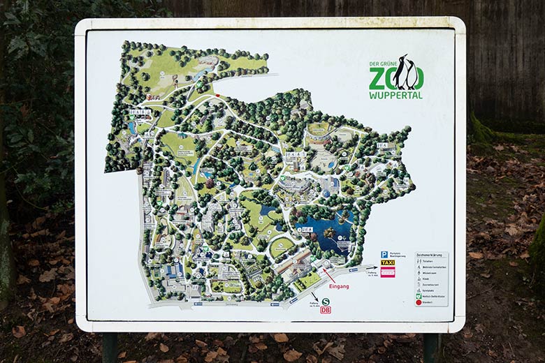 Veralteter Zoo-Plan am 30. Januar 2022 im Grünen Zoo Wuppertal