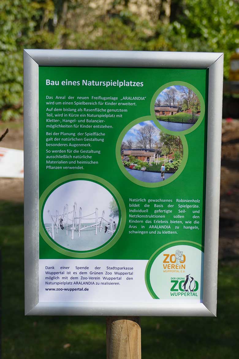 Information zur Baustelle für den Aralandia-Kinderspielplatz am 5. März 2022 im Grünen Zoo Wuppertal