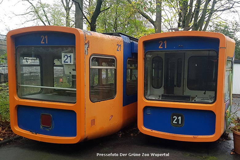 Alter Schwebebahn-Wagen Nr. 21 im Zoologischen Garten Wuppertal