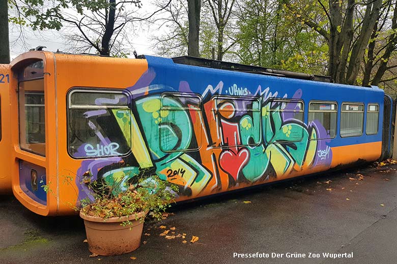 Alter Schwebebahn-Wagen Nr. 21 im Wuppertaler Zoo