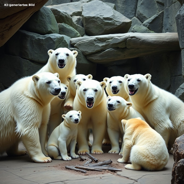 Künstlich erzeugtes Bild einer Tiergruppe