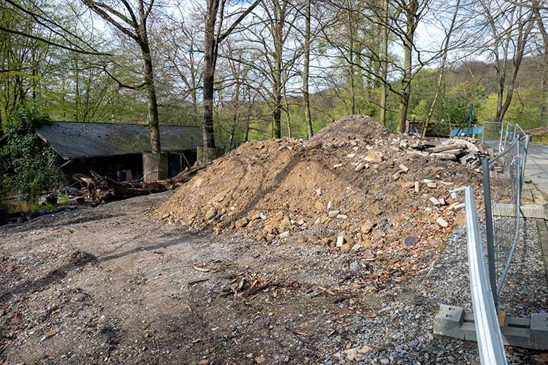 Baustelle zur Erweiterung der Takin-Anlage am 24. April 2023 Weißlippenhirsch-Anlage im Wuppertaler Zoo