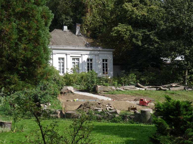 Bauarbeiten für das Fundament für den Unterstand für die Yaks am 2. September 2016 im Zoo Wuppertal