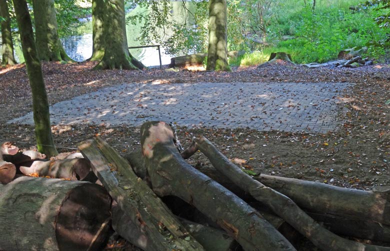 Fundament für den Futterplatz für die Yaks am 3. September 2016 im Grünen Zoo Wuppertal