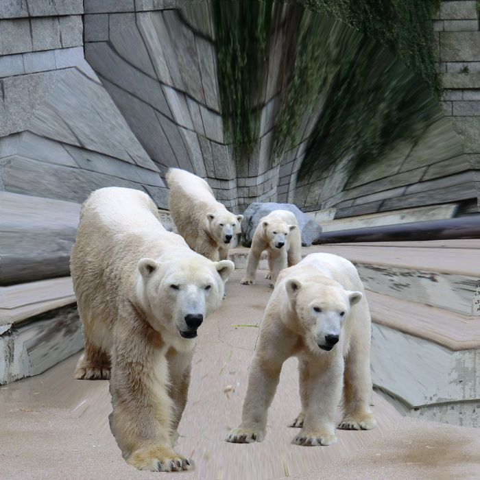 Collage mit Eisbär Lars und Eisbärin Vilma am 29. April 2011 im Wuppertaler Zoo