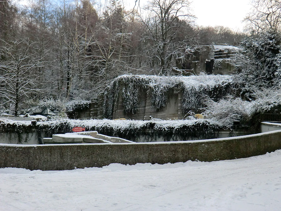 Verschneites Nordlandpanorama am 8. Dezember 2012 im Zoo Wuppertal