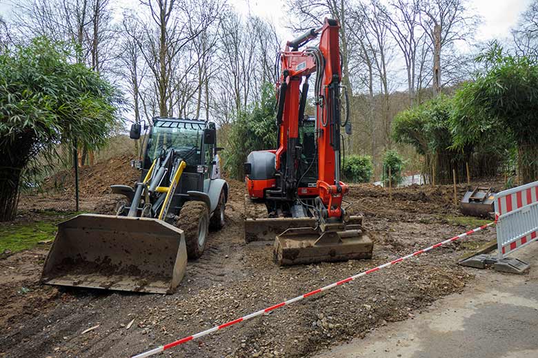 Baustelle der neuen Anlage für Rote Pandas am 12. März 2021 im Zoo Wuppertal