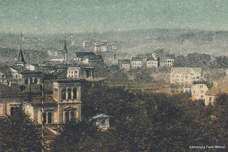 Villenviertel am Zoologischen Garten auf einer Postkarte von 1906 - Ausschnitt (Sammlung Frank Werner)