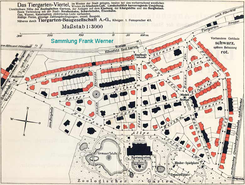 Bebauungs-Plan der Tiergarten-Baugesellschaft A.-G. von 1912 - 1913 (Sammlung Frank Werner)